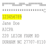AICPA Number Mailing Label