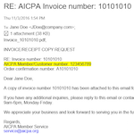 AICPA Number Emailed Invoice
